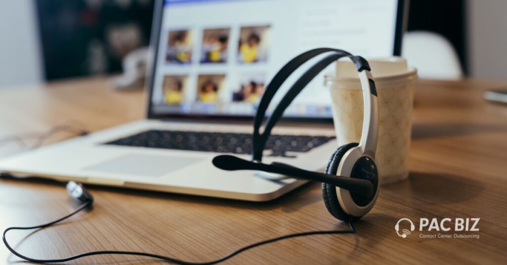 headset and laptop