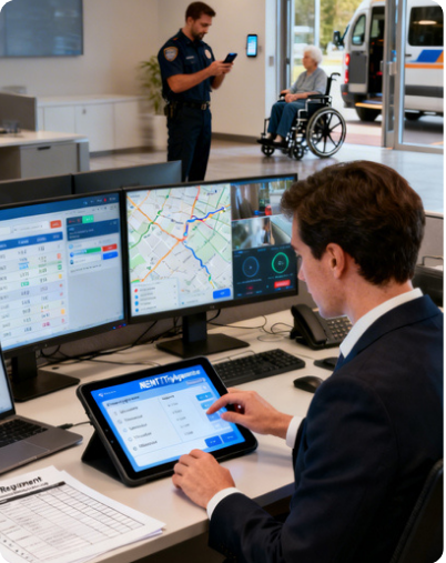NEMT Dispatch Center Coordinating Trips